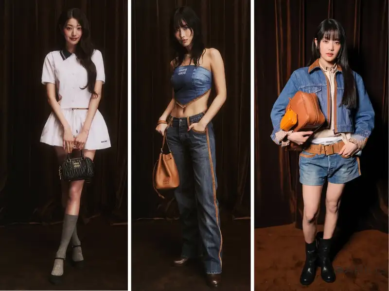 3 Đại sứ hội ngộ tại front row Miu Miu Thu Đông 2024