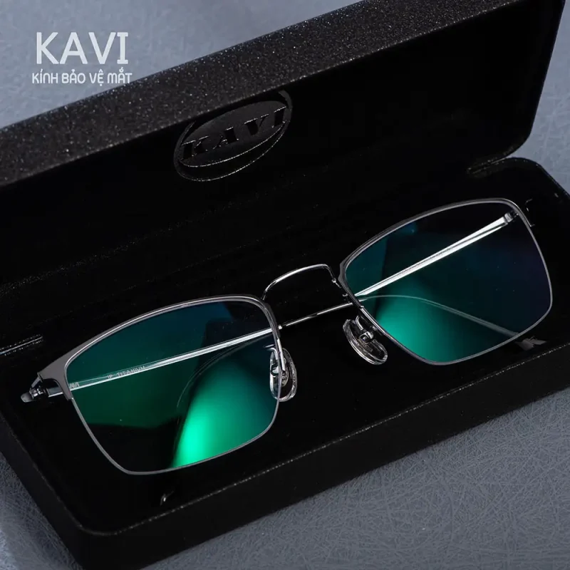 Kính Titan KAVI A4 – Kính Nửa Viền Chống Ánh Sáng Xanh Đổi Màu