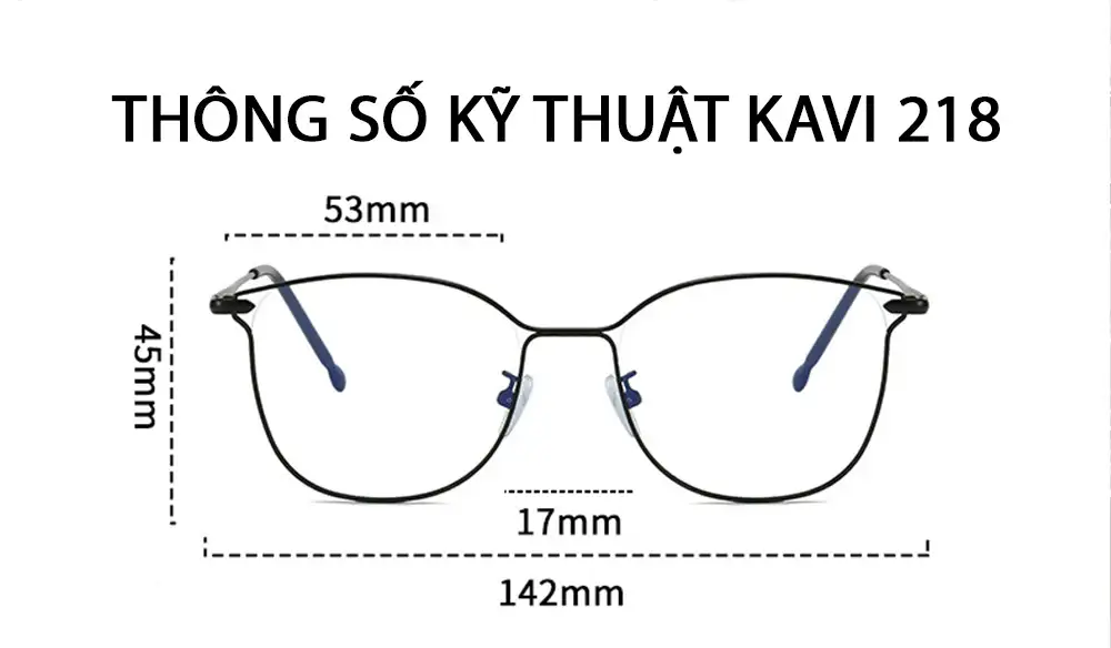 gong kinh mat meo tron kavi 218 mat kinh chong anh sang xanh may tinh thong so