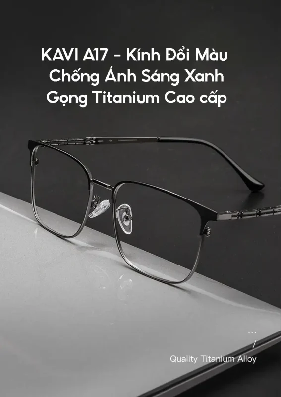 kinh cho nguoi mat to gong titanium doi mau chong anh sang xanh kavi a17 anh bia