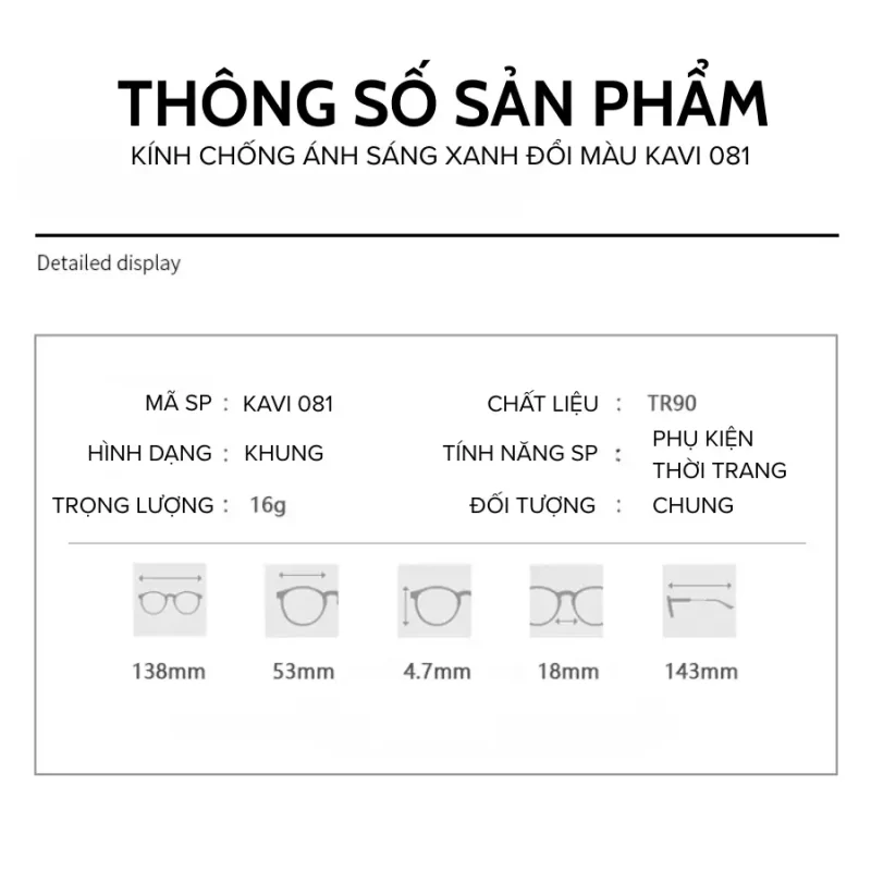 Kinh chong anh sang xanh doi mau khi ra nang kavi 081 9
