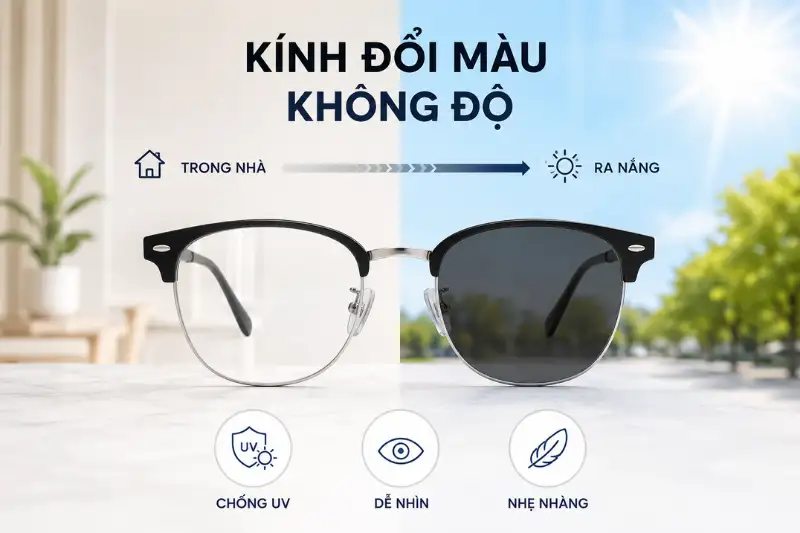 Kính đổi màu không độ loại nào tốt nhất hiện nay 2 kinh doi mau khong do loai nao tot nhat