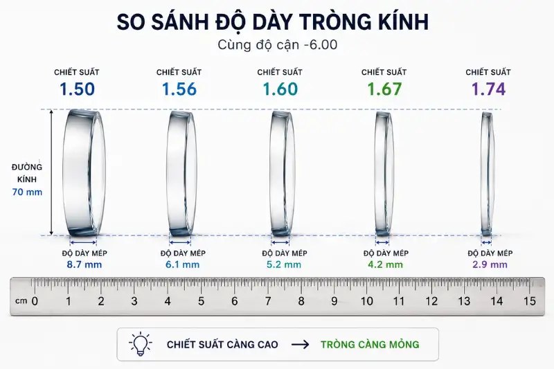 Tròng kính chiết suất nào tốt nhất theo từng độ cận hiện nay 1 trong kinh chiet suat nao tot nhat theo do can 2