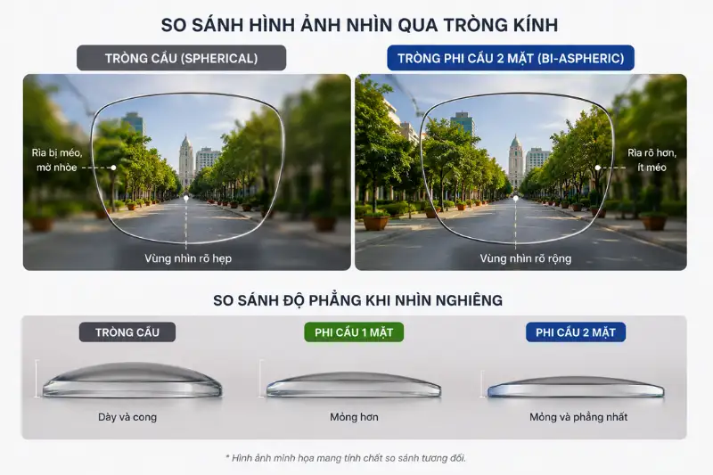 Tròng kính phi cầu hai mặt có thực sự tốt hơn một mặt không? 2 trong kinh phi cau hai mat co thuc su tot hon mot mat khong