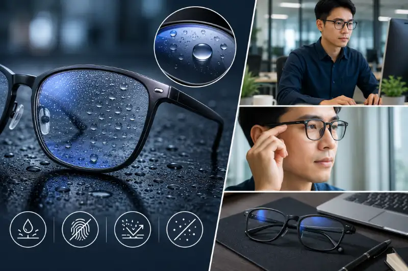 Tròng kính siêu trơn chống bám nước loại nào tốt cho người đeo kính cận đi làm hằng ngày 1 trong kinh sieu tron chong bam nuoc mua tot 7