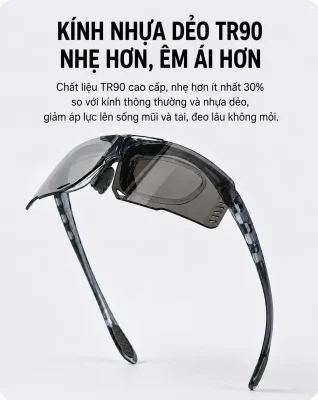 Kính cận chơi pickleball, tennis, đạp xe KAVI 219 đổi màu giảm chói, tăng tương phản giúp nhìn rõ và phản xạ nhanh trong thi đấu 37 kinh can choi pickleball tennis dap xe kavi 219 doi mau giam choi tang tuong phan 16