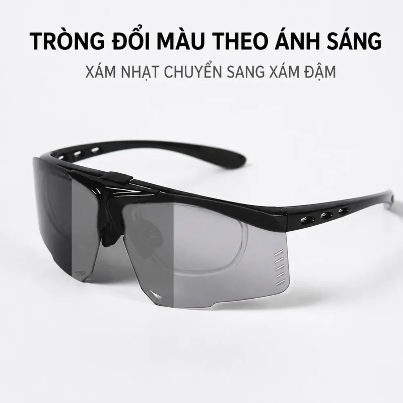 Kính cận chơi pickleball, tennis, đạp xe KAVI 219 đổi màu giảm chói, tăng tương phản giúp nhìn rõ và phản xạ nhanh trong thi đấu 39 kinh can choi pickleball tennis dap xe kavi 219 doi mau giam choi tang tuong phan 6